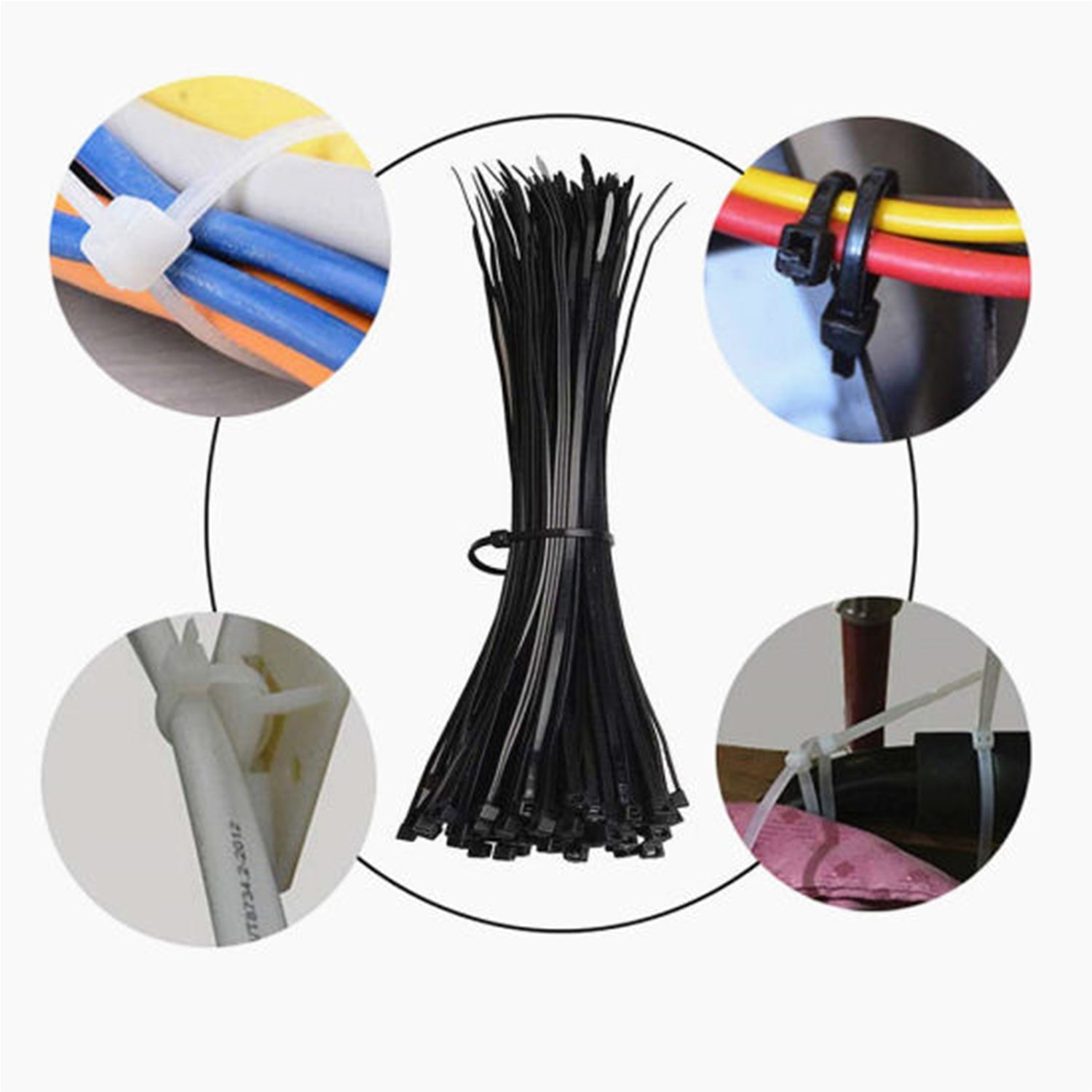3140 8Inch Nylon Self Locking Cable Ties, Heavy Duty Strong Zip Wire Tie. Pack of 100 - Black. DeoDap 3140 8Inch Nylon Self Locking Cable Ties, Heavy Duty Strong Zip Wire Tie. Pack of 100 - Black. DeoDap